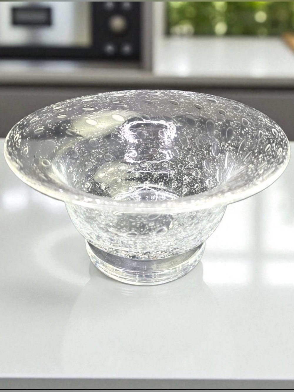 Southern Living Vintage Hand Blown Glass Pedestal Bowl Clear Candle Display - Picture 5 of 15